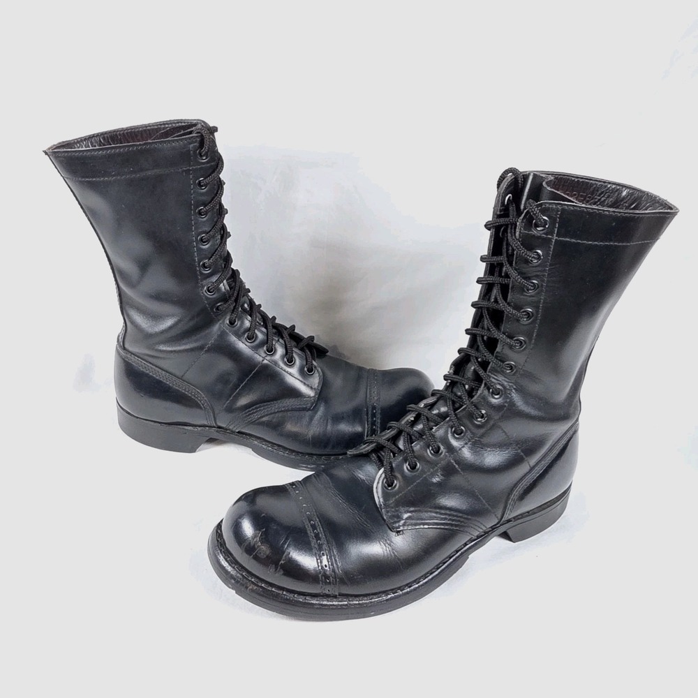 Vintage Corcoran Jump Boots Mens 10.5 D Black Leather Military Paratrooper Punk